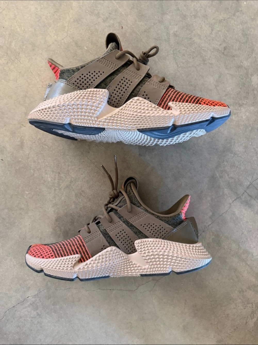 Adidas Athletic Olive Green Prophere Sneakers with Pink Accent size 6